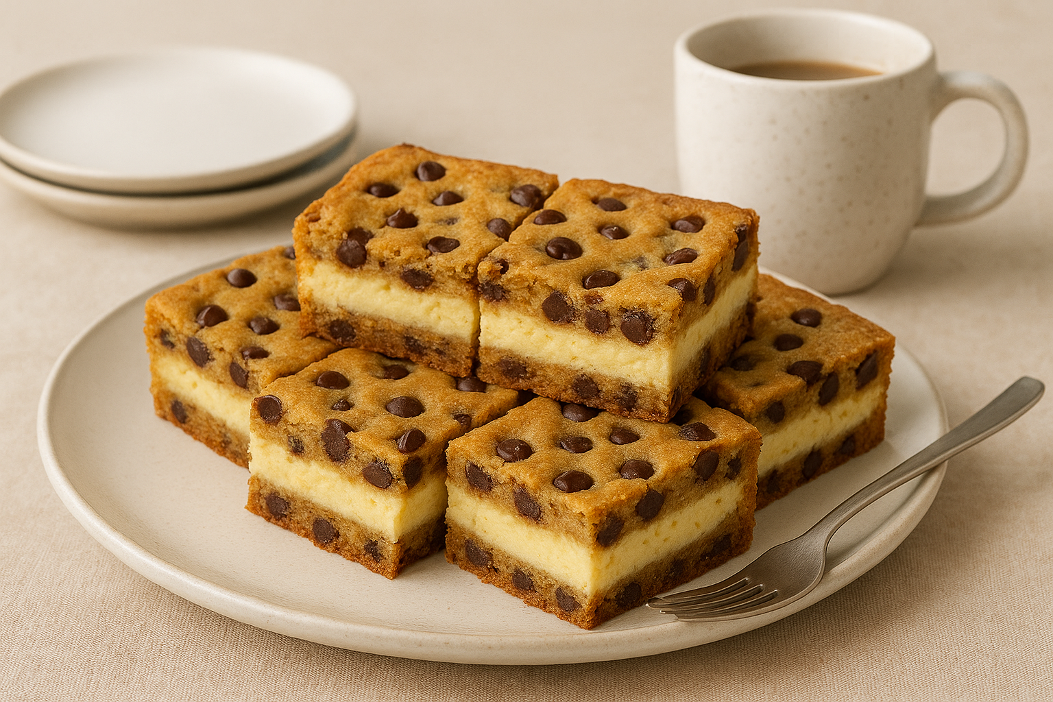 Easy Homemade Chocolate Chip Cookie Cheesecake Bars